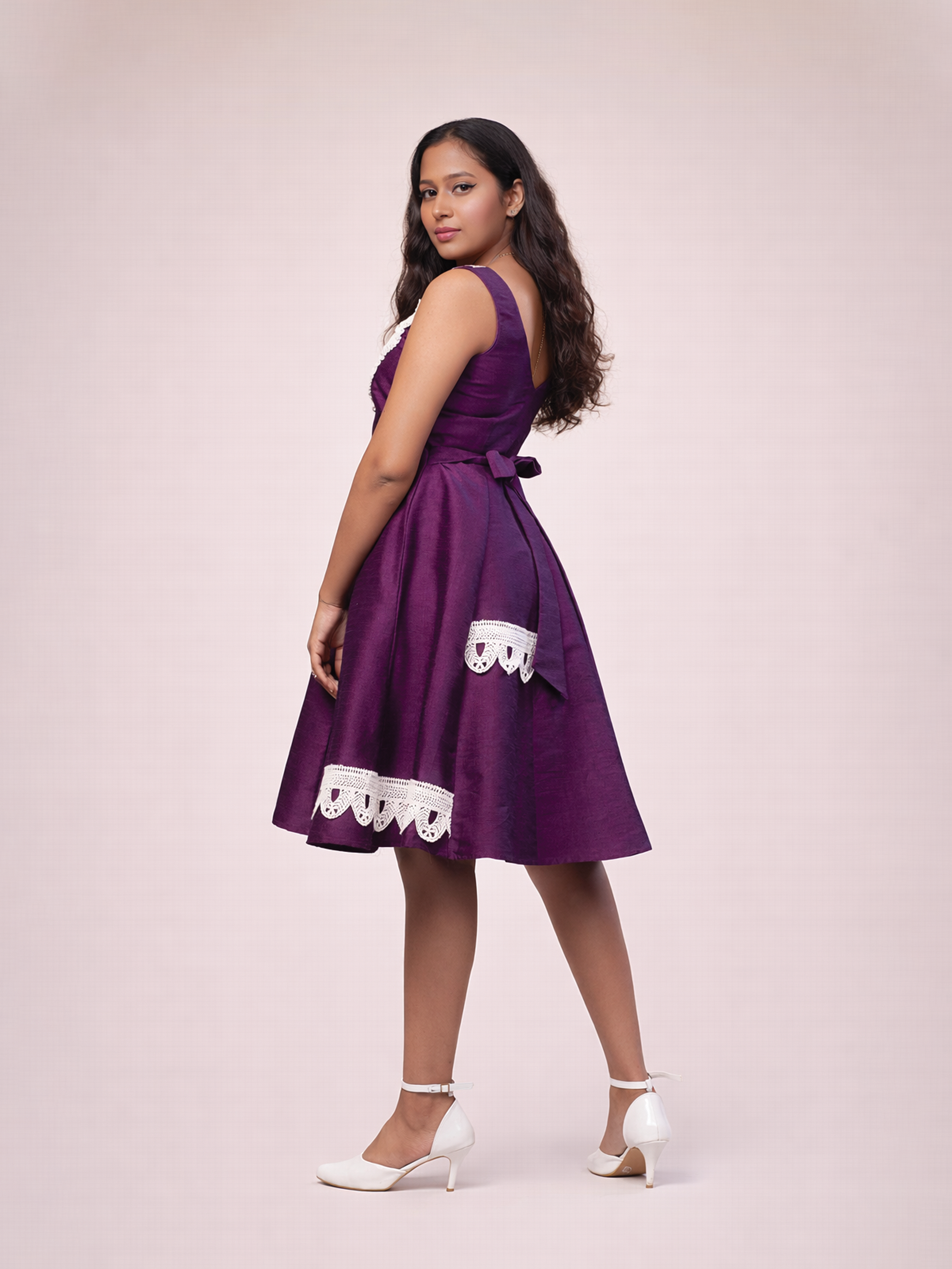 PLUM LACE REVERIE DRESS