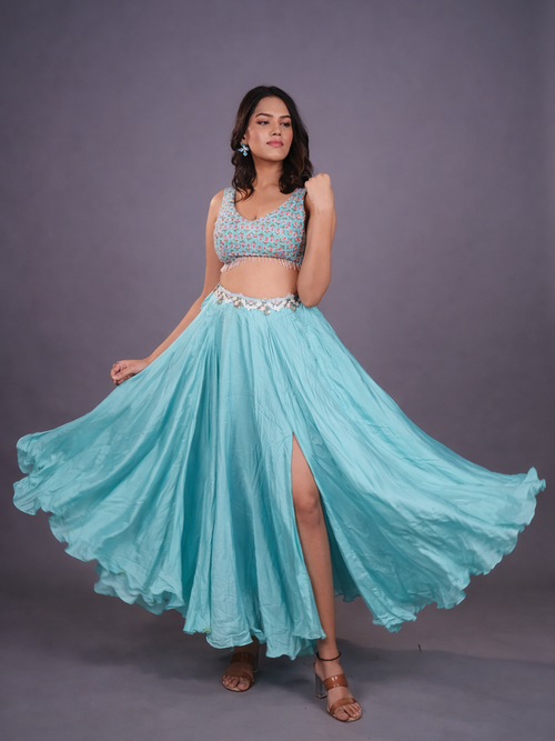AQUA BLOOM CO-ORD SET