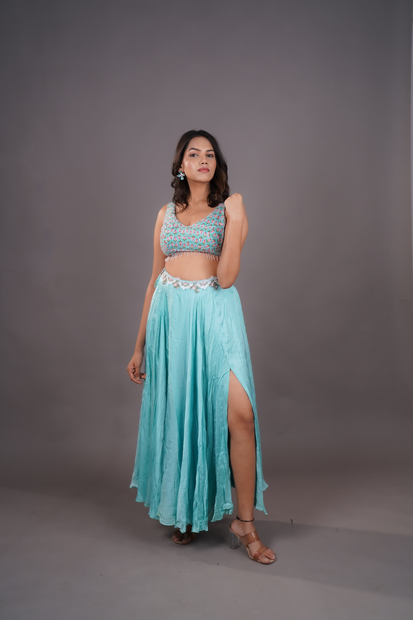 AQUA BLOOM CO-ORD SET