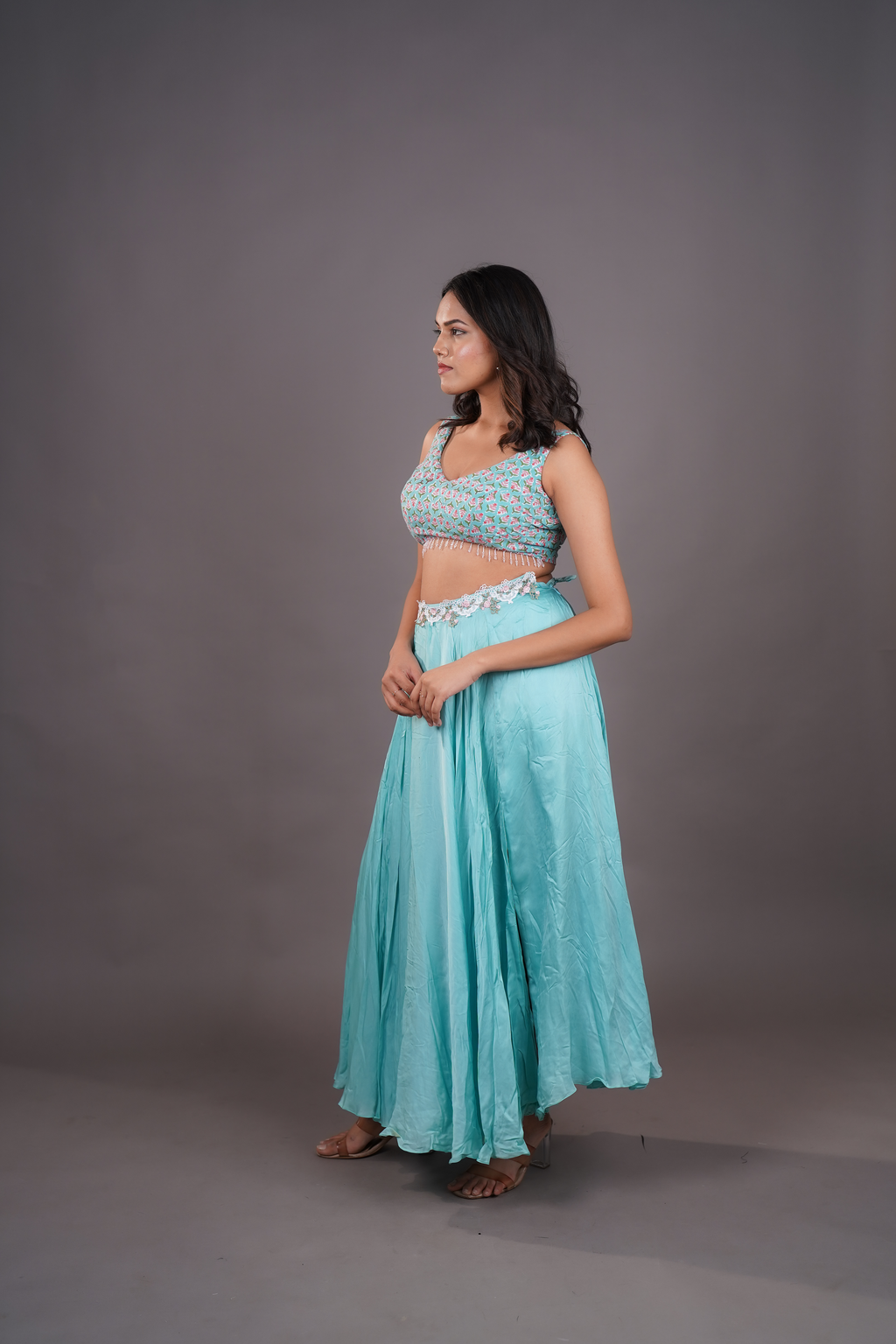 AQUA BLOOM CO-ORD SET