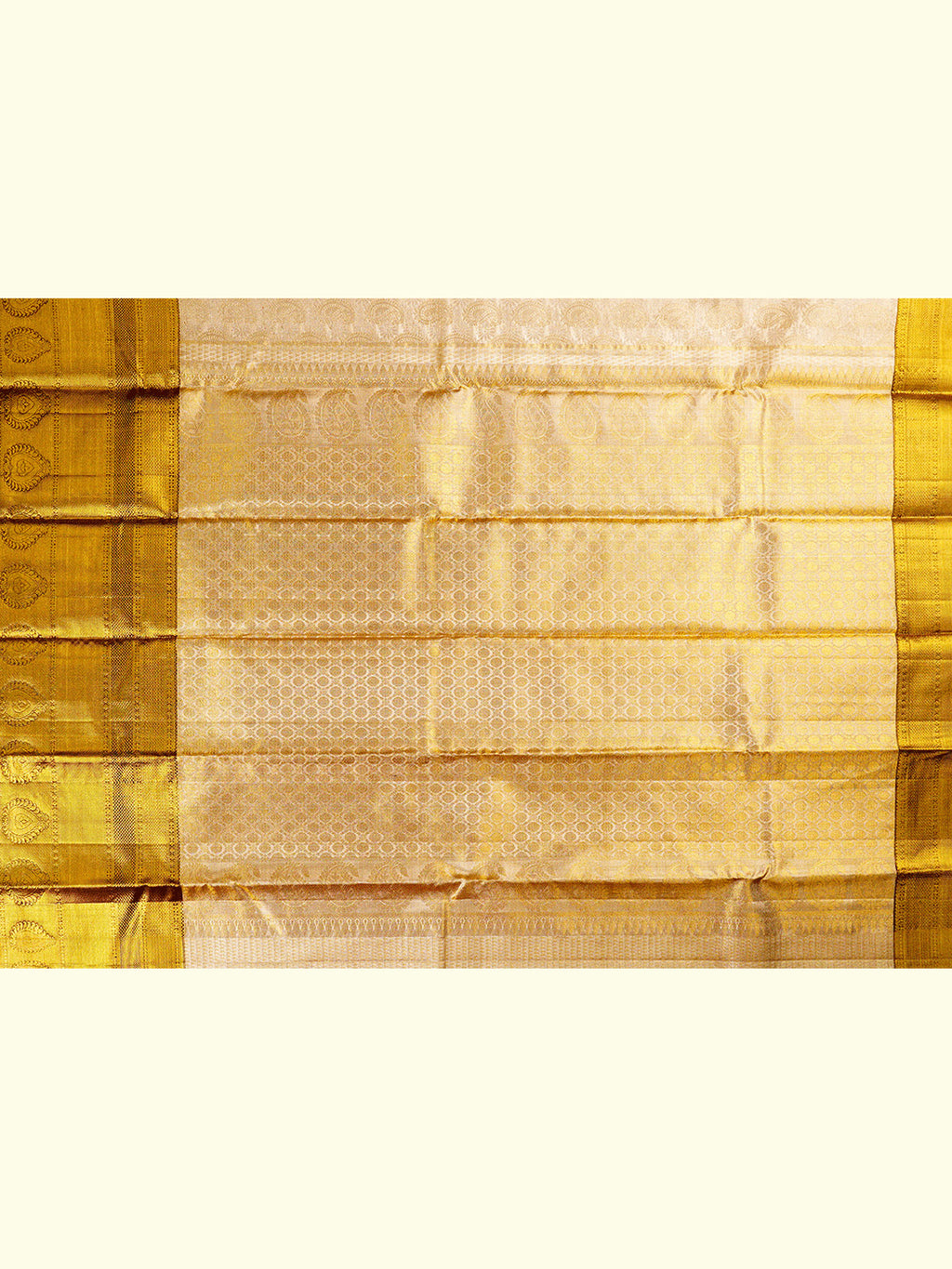 Kanchipuram Silk Brocade Ivory Saree