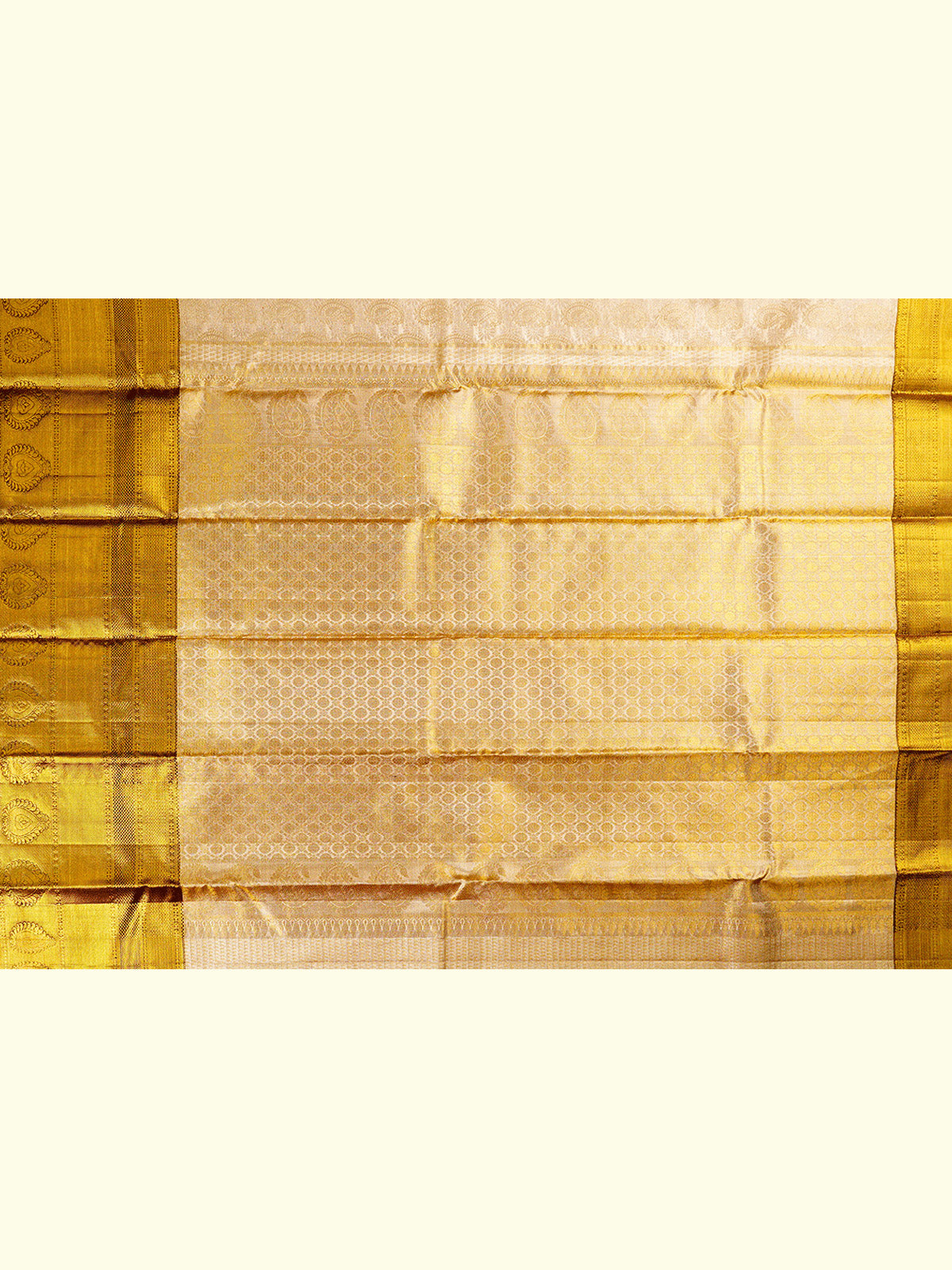 Kanchipuram Silk Brocade Ivory Saree