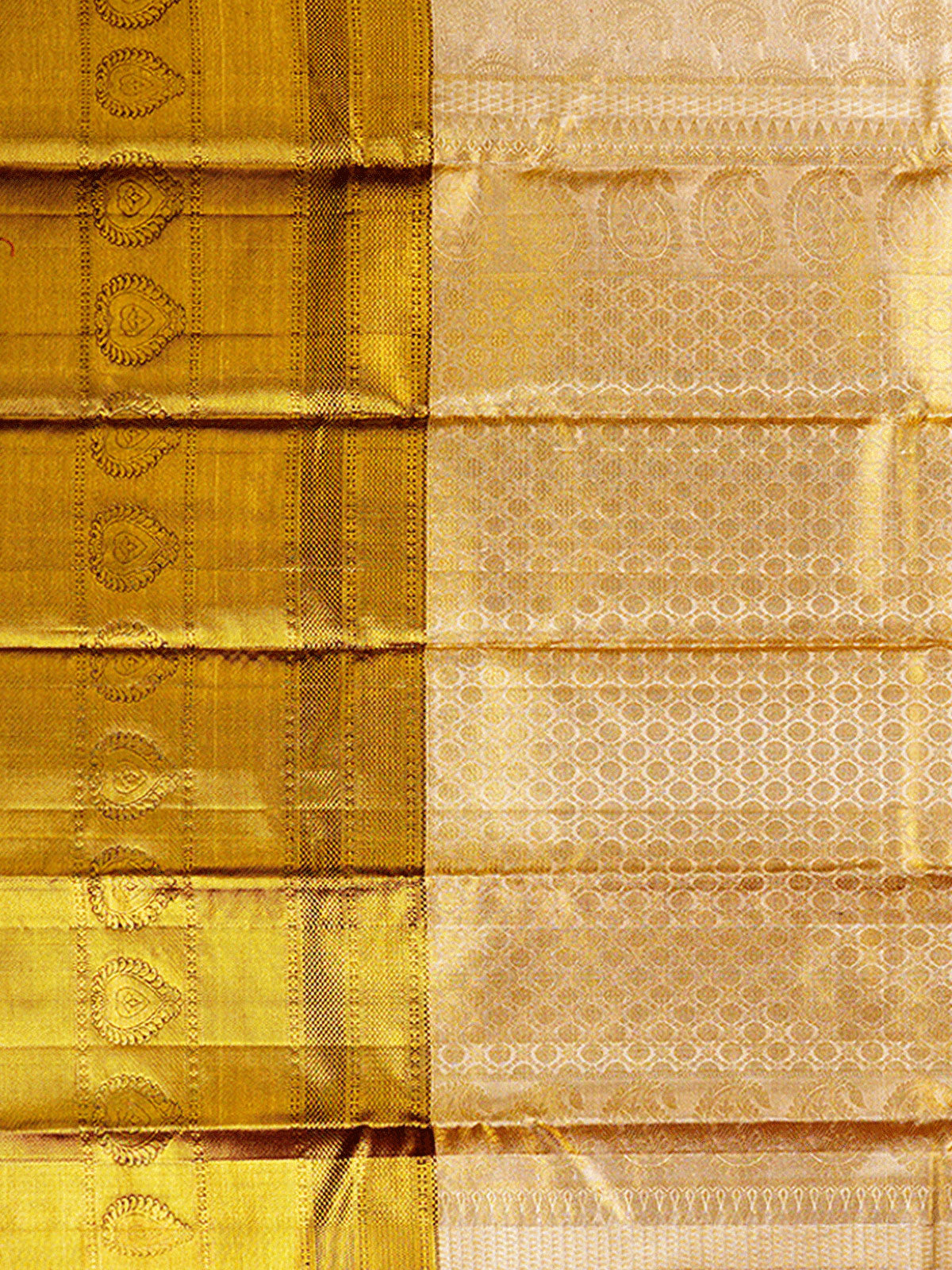 Kanchipuram Silk Brocade Ivory Saree