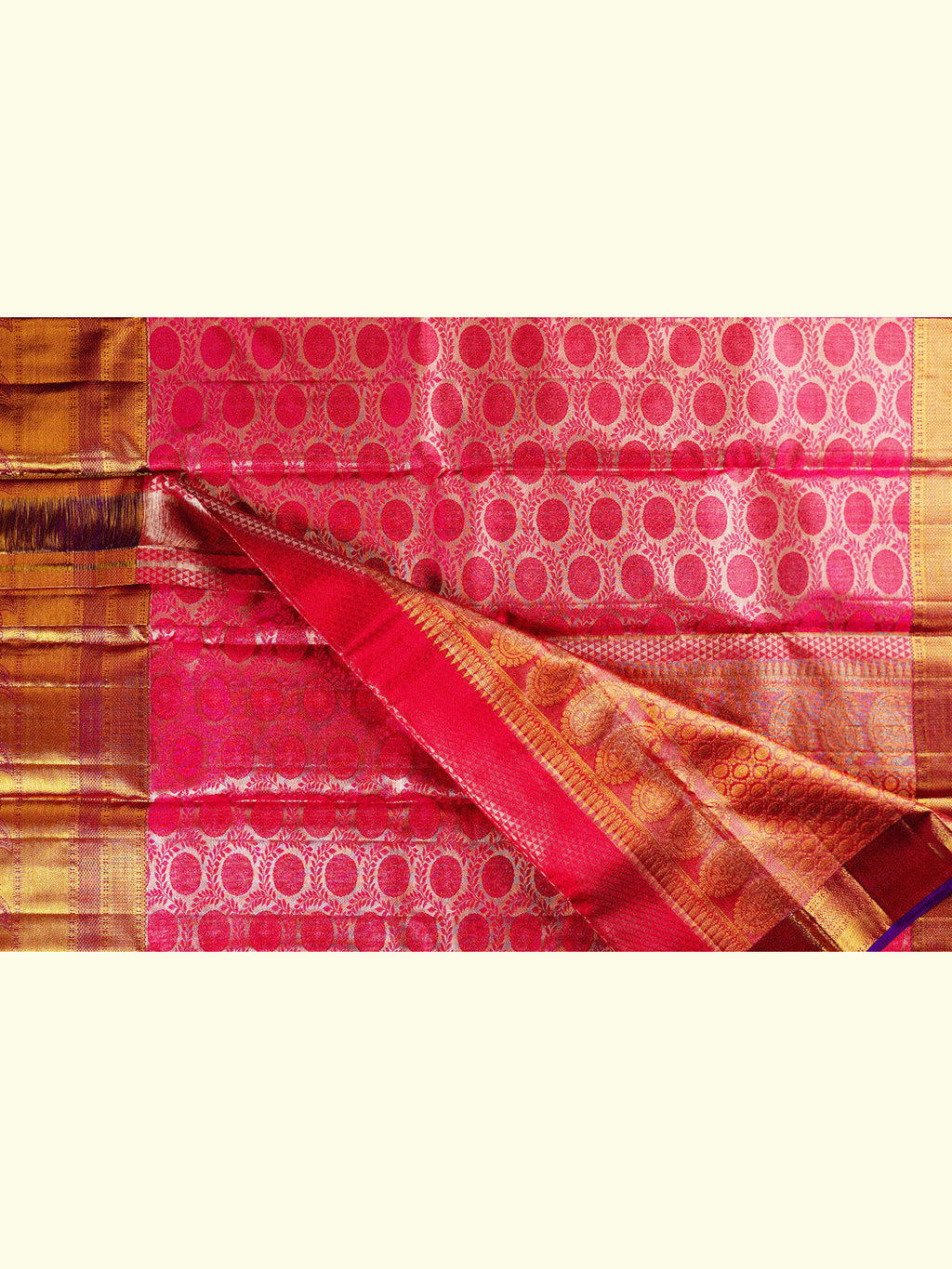 Kanchipuram Silk Brocade Pink Saree