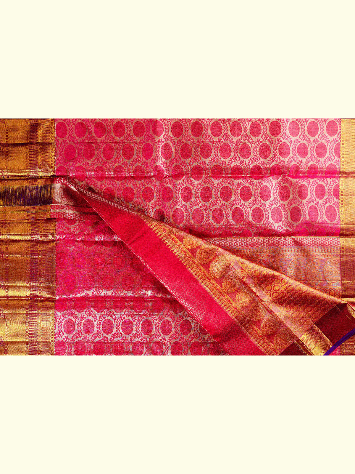 Kanchipuram Silk Brocade Pink Saree