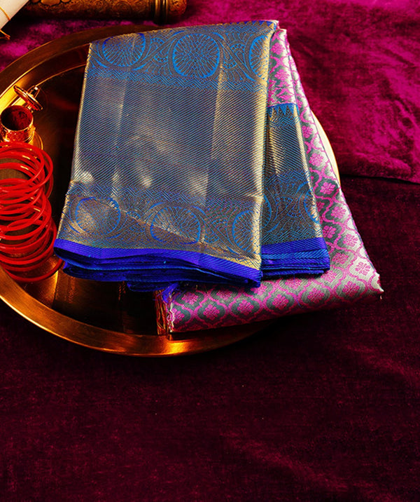 Kanchipuram Silk Brocade Pink Saree
