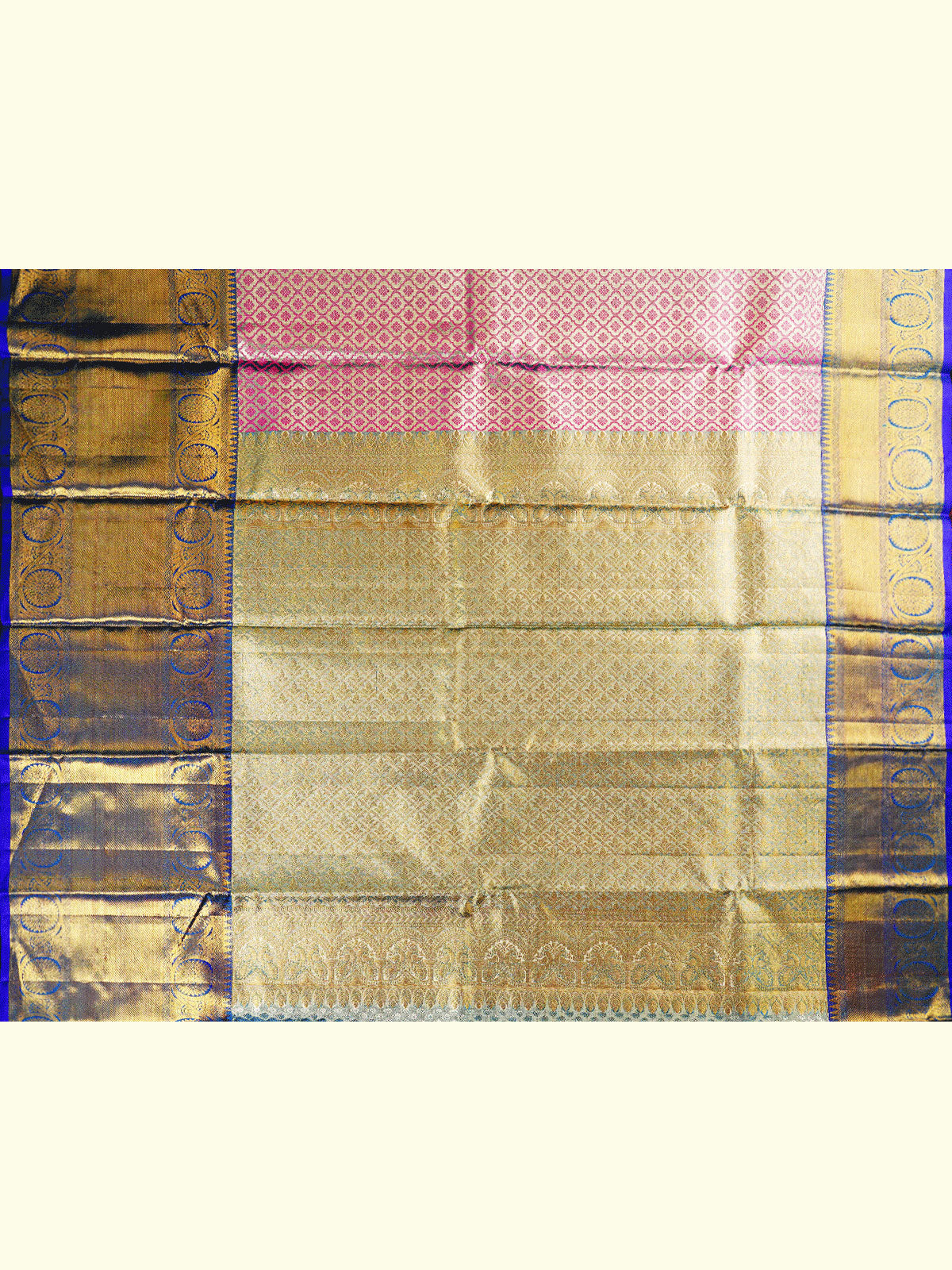 Kanchipuram Silk Brocade Pink Saree