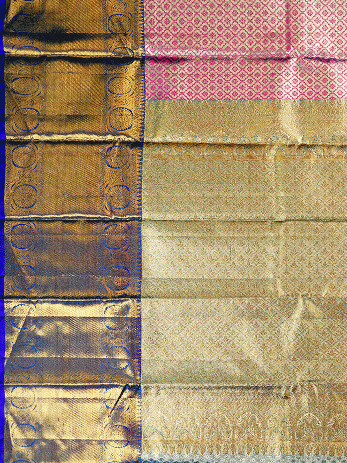 Kanchipuram Silk Brocade Pink Saree