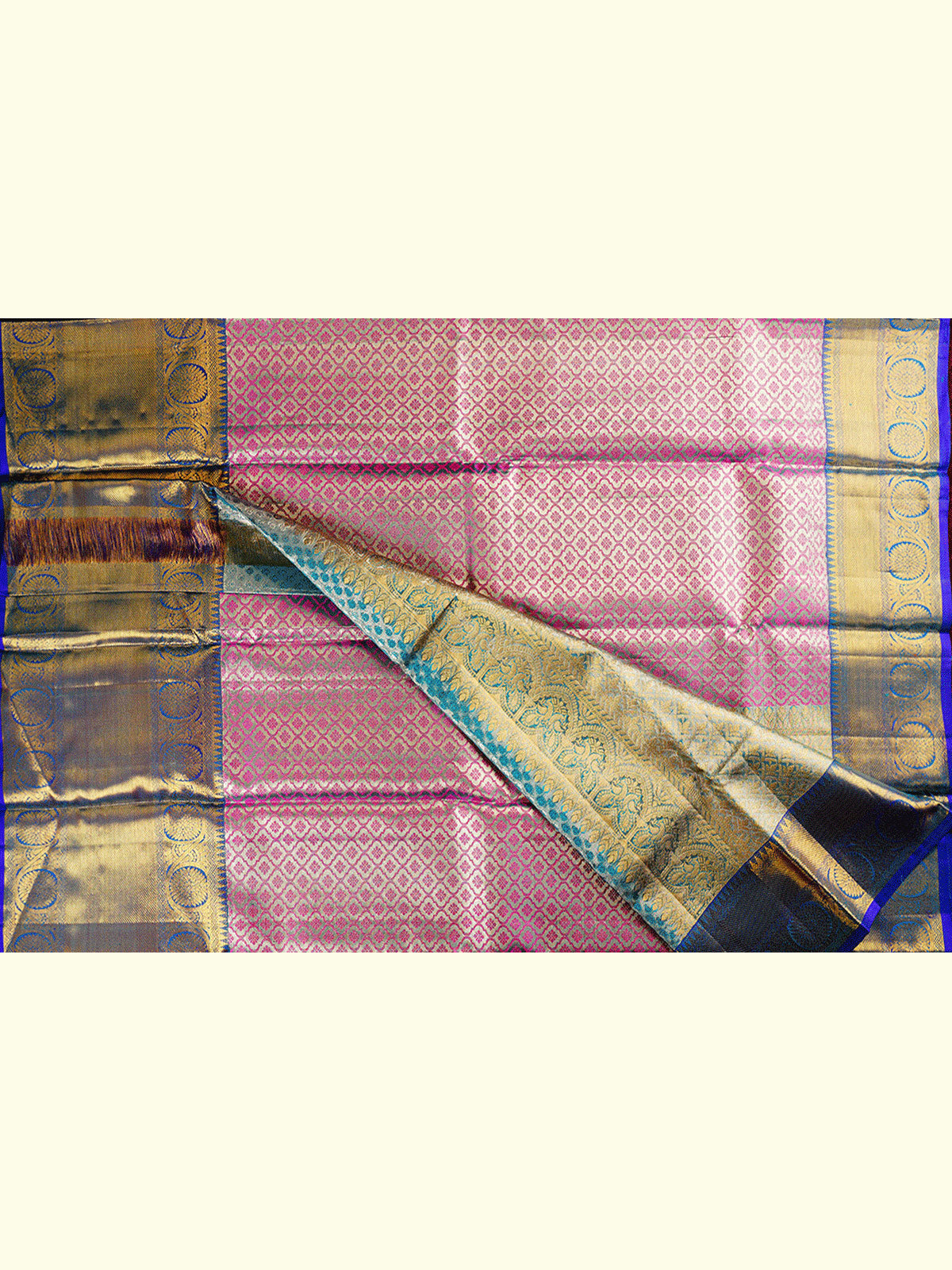 Kanchipuram Silk Brocade Pink Saree