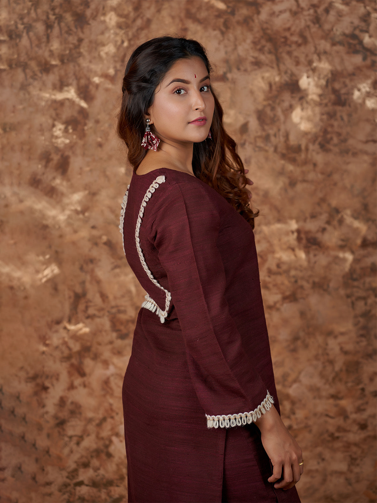 Ethnic Kashmiri Set in Brown