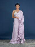 Romantic Pastel Lavender Ruffle Saree