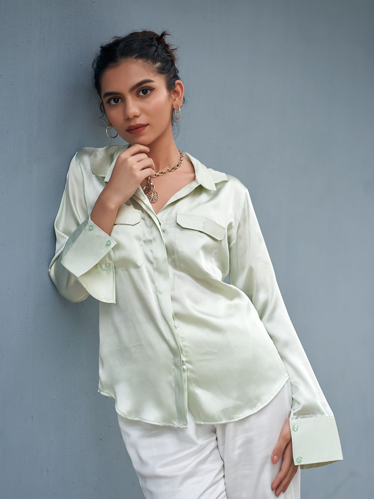 THE SEREIA SATIN SHIRT