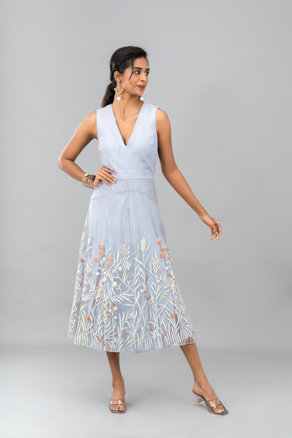 THE VANYA MIST BLUE DRESS
