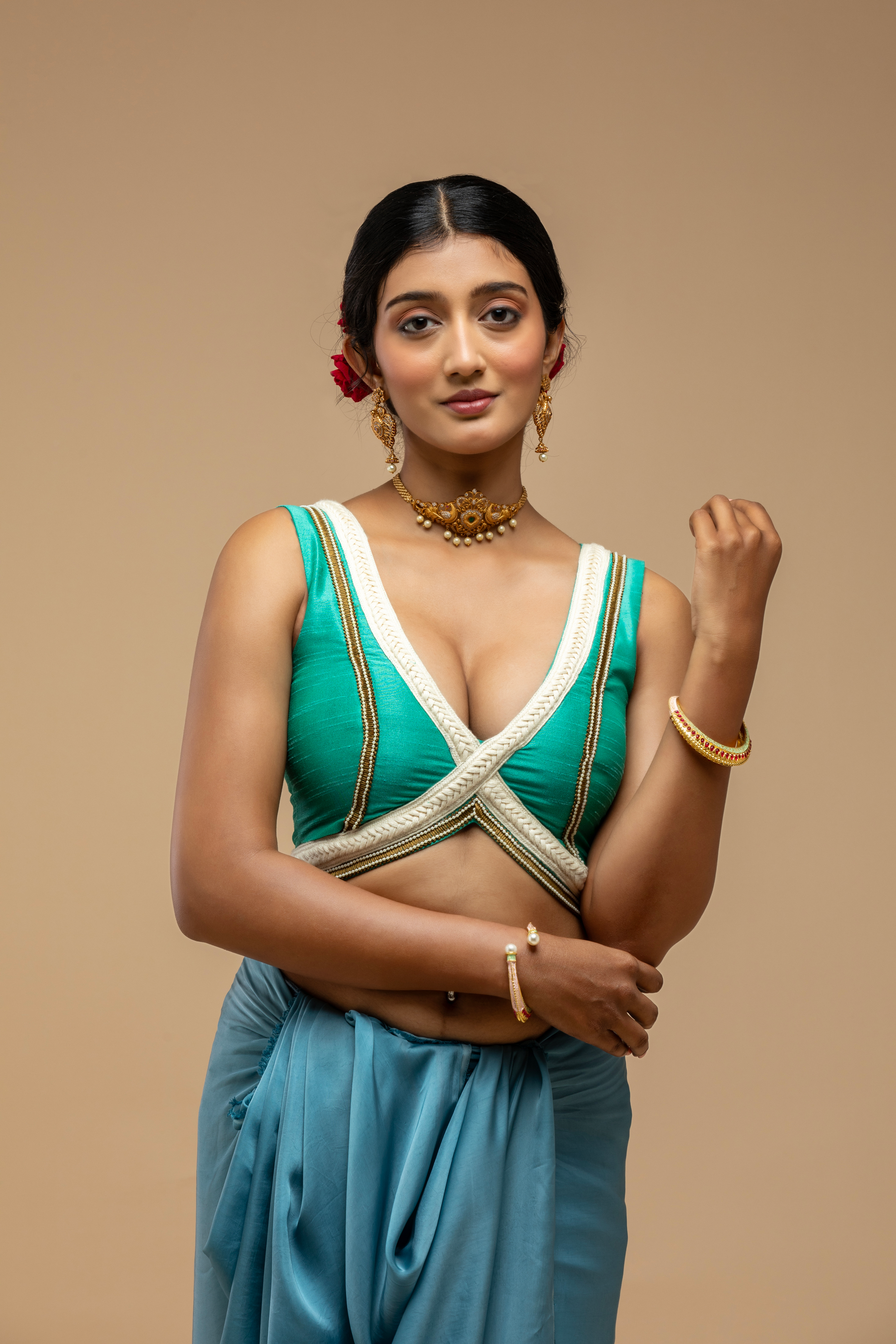 Green Sleeveless Blouse