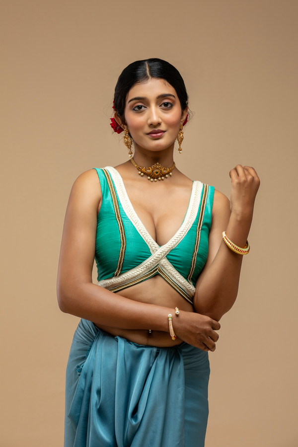 Green Sleeveless Blouse