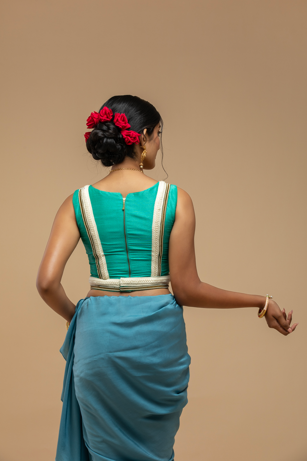 Green Sleeveless Blouse