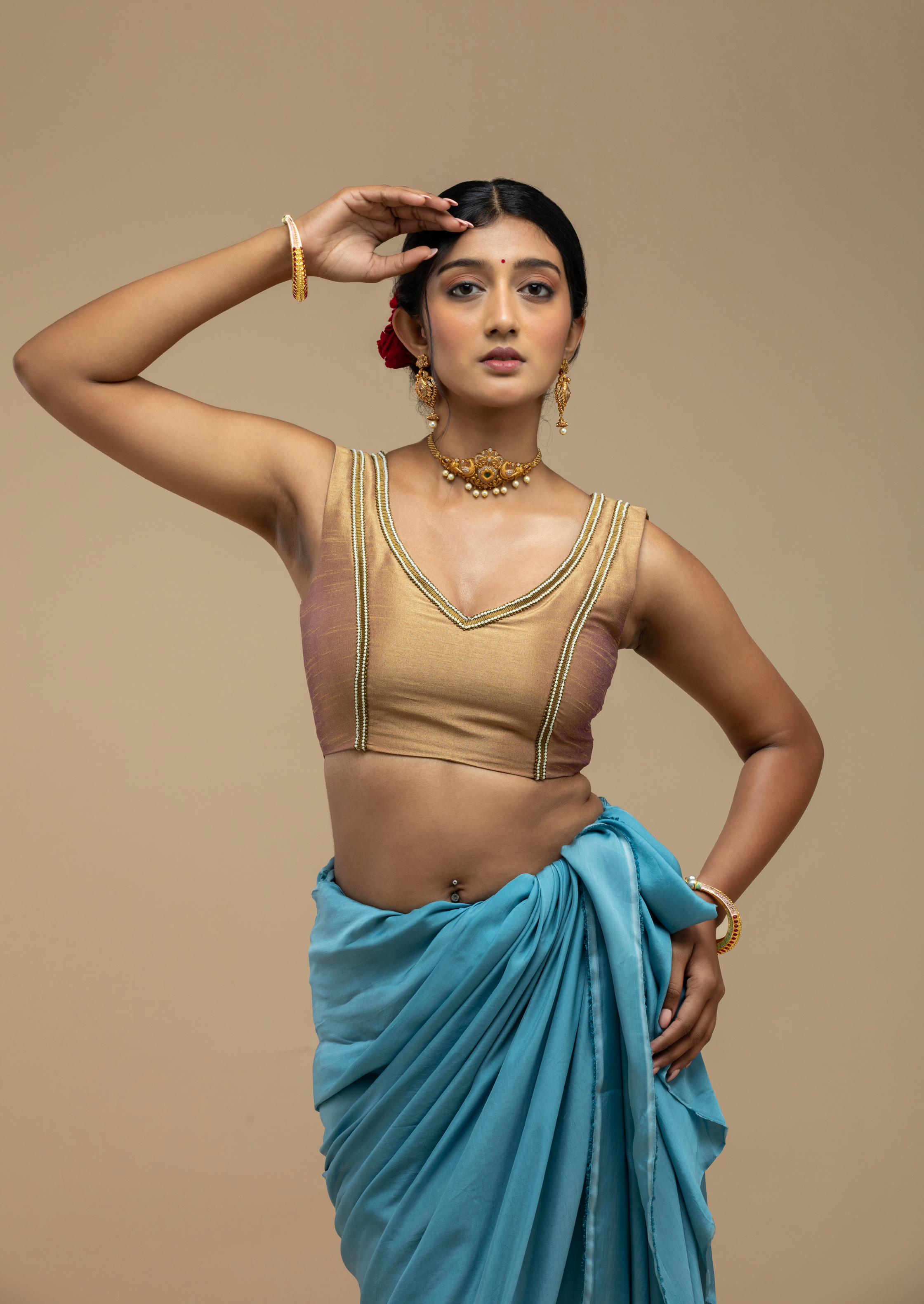 Soft Gold Blouse Aesthetic