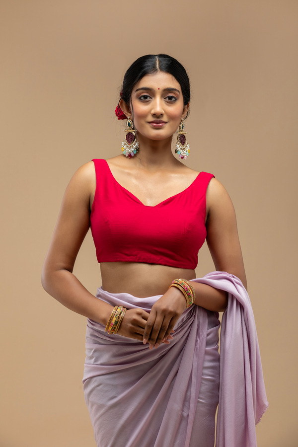 Red Tie-Back Blouse Aesthetic