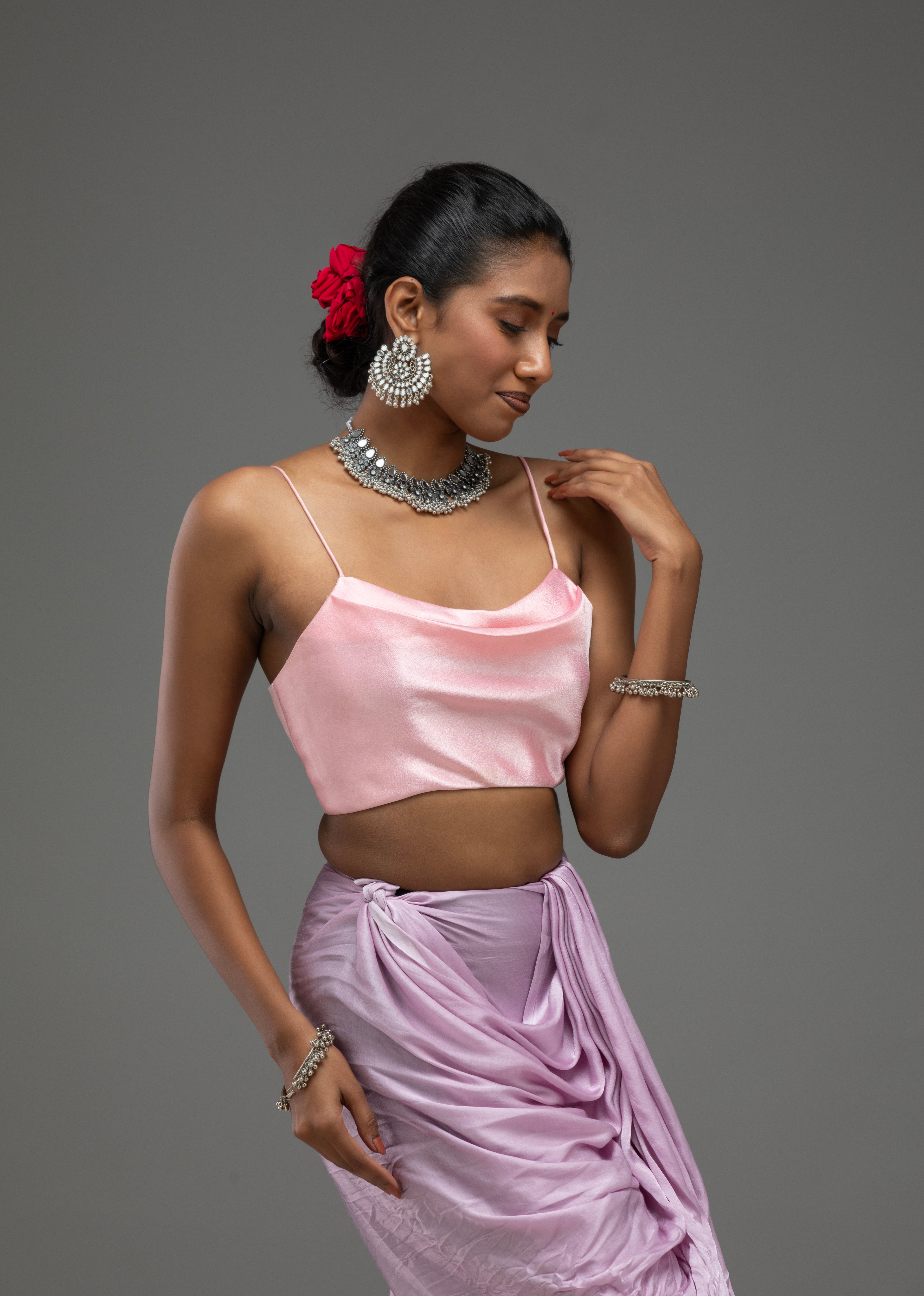 Soft Pink Spaghetti-Strap Blouse