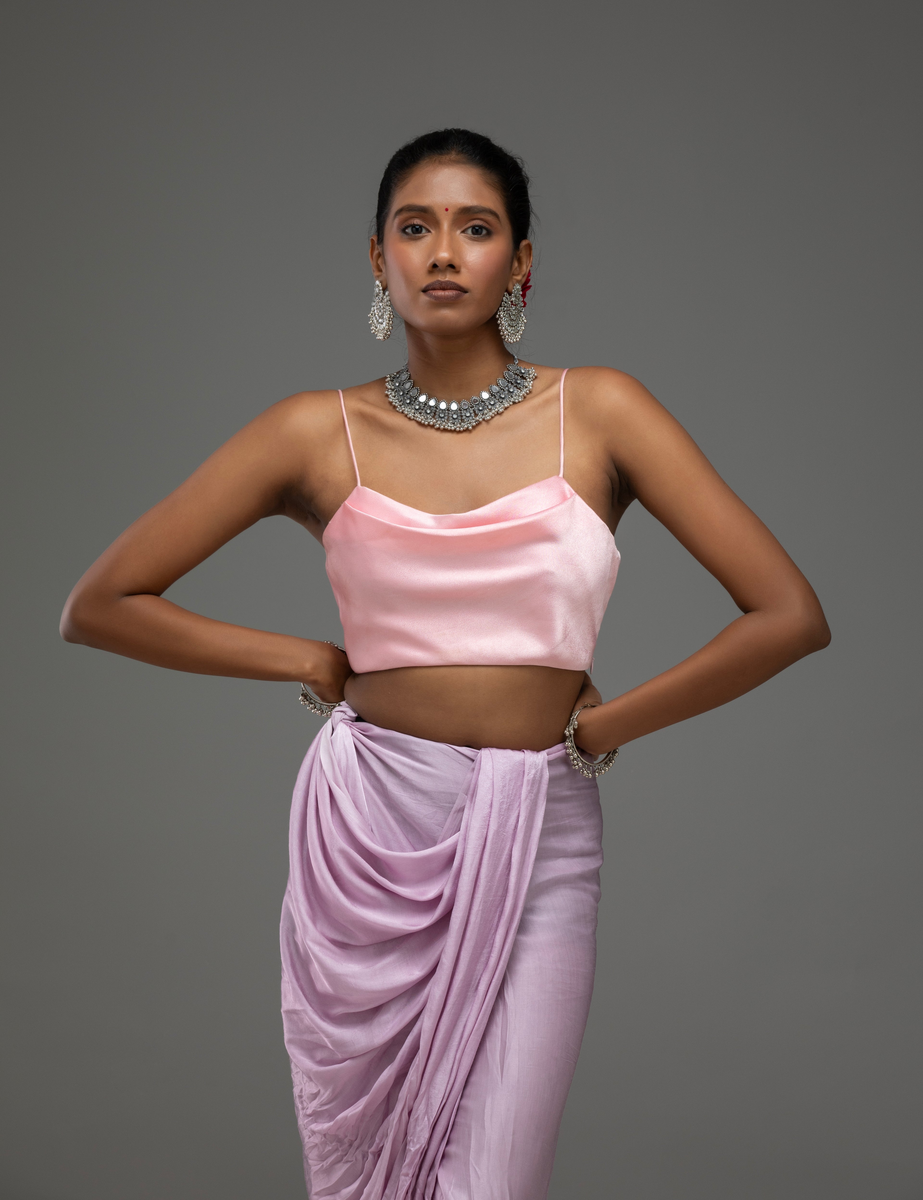 Soft Pink Spaghetti-Strap Blouse